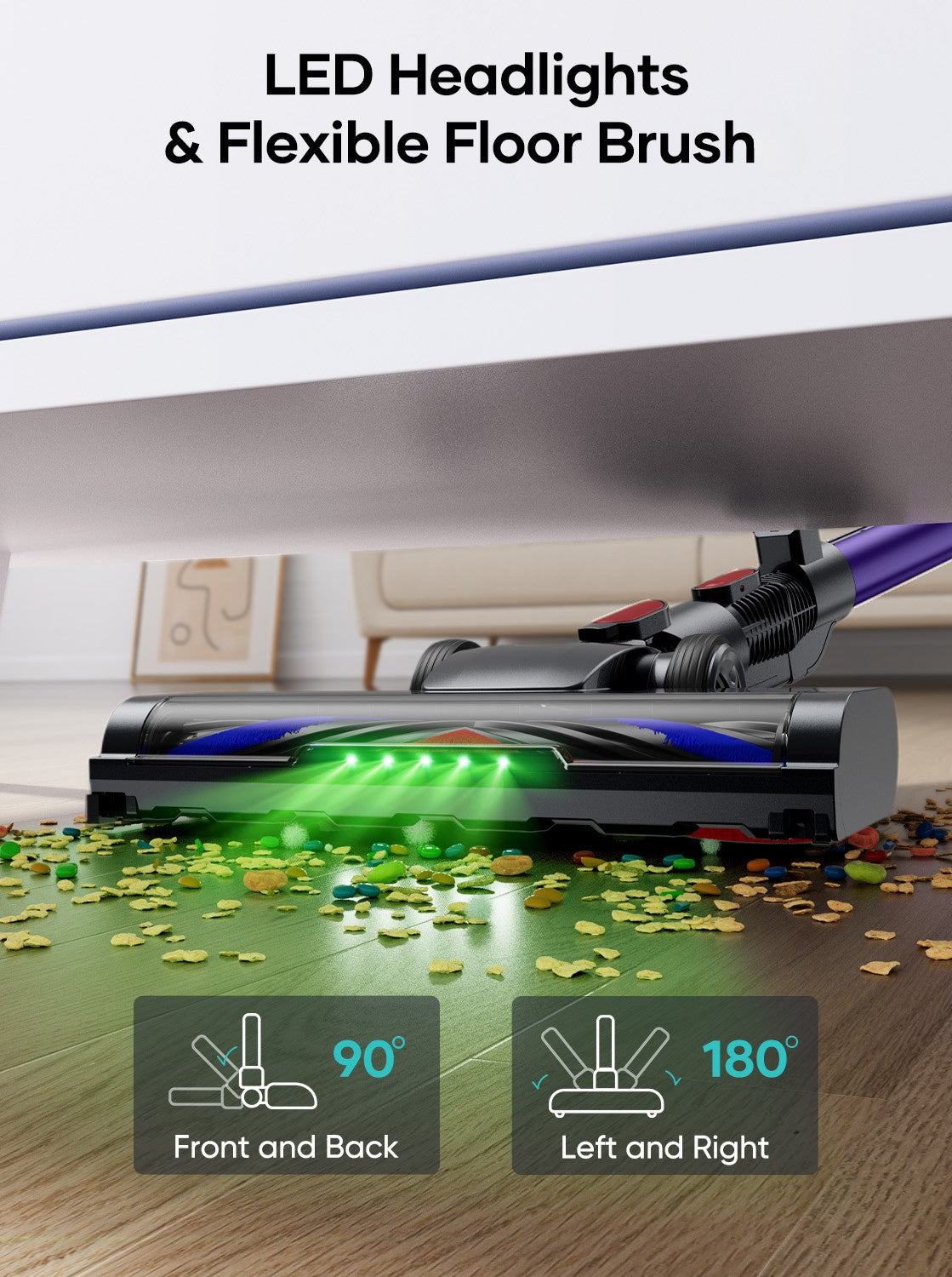 Honiture Y10 Cordless Stick Vacuum – Powerful Suction for Floors, Carpet & Pet Hair